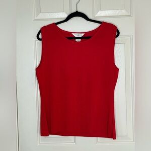 Exclusively Misook Red Sleeveless Knit Tank Top Petite Large